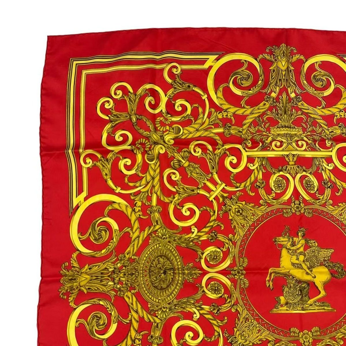 Hermes Scarf Carre 90 Silk les Tuileries Jardin Des Red — view 2