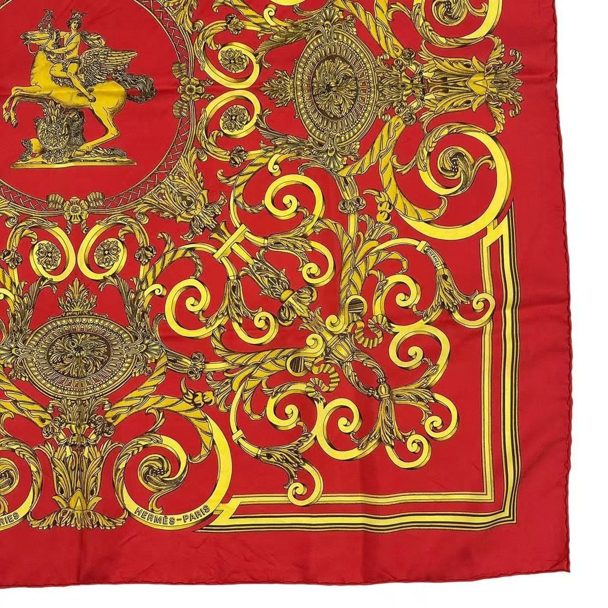 Hermes Scarf Carre 90 Silk les Tuileries Jardin Des Red — view 5