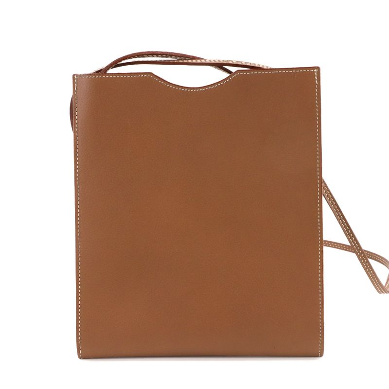 Hermes Onimaitou Shoulder Bag Pochette Evercolor Brown Onimaitou 90299346