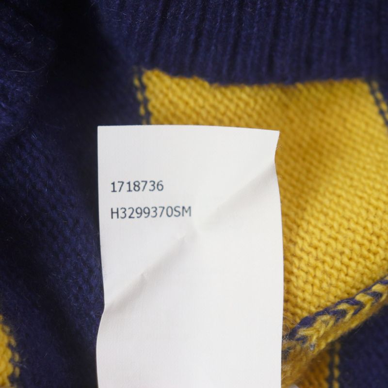 LOEWE H3299370sm Wool Cashmere Striped Anagram Logo Embroidery Crew Neck Knit