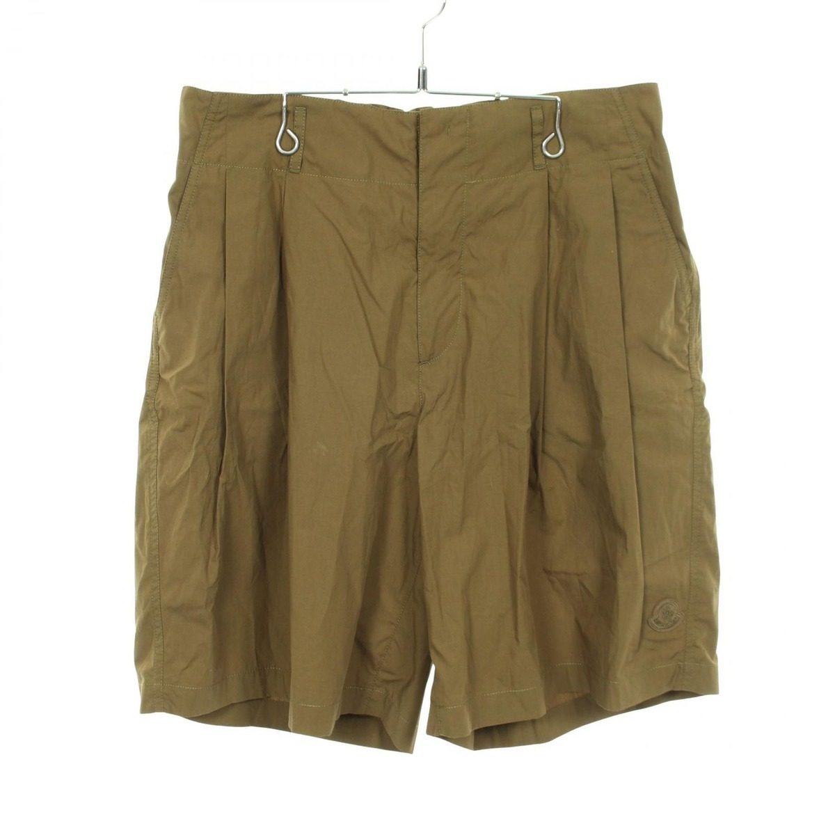 Moncler Pants Genius 2 Short Khaki Green Cotton Shorts
