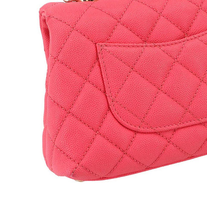 Exhibited Chanel Coco Handle Matelasse 2way Hand Shoulder Bag Caviar Skin Pink