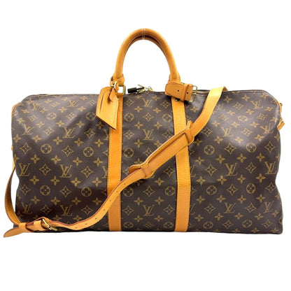 Louis Vuitton Keepall Bandouliere 55 Monogram Leather Brown Light Boston