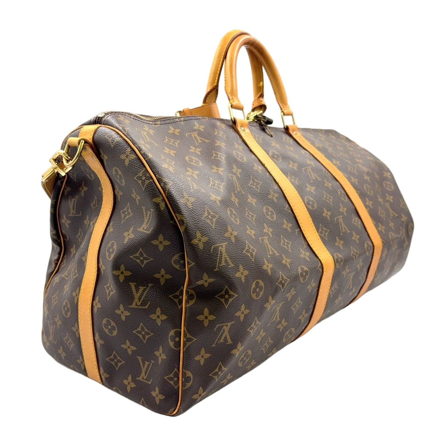 Louis Vuitton Keepall Bandouliere 55 Monogram Leather Brown Light Boston — view 2