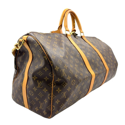 Louis Vuitton Keepall Bandouliere 55 Monogram Leather Brown Light Boston — view 2