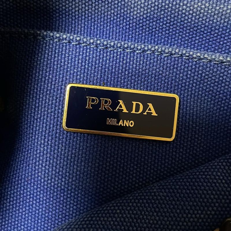 Prada Tote Bag Canapa Bn2439 Blue×green×black