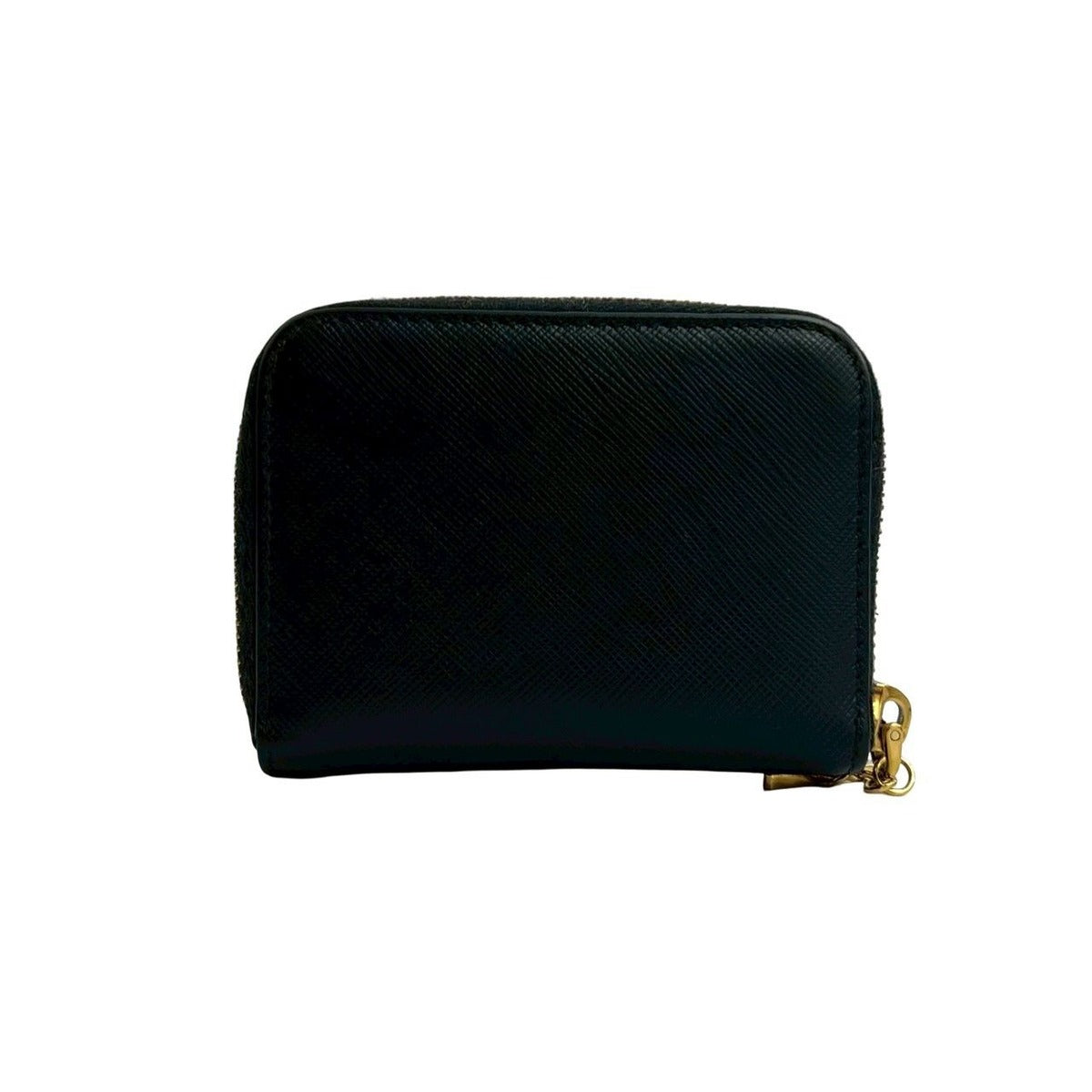 Prada Logo Saffiano Leather Round Zip Coin Case — view 2