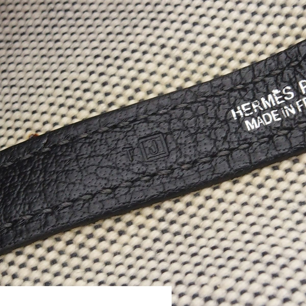 Hermes Garden Party PM Natural Black Silver Toile Buffalo Tote Bag — view 7