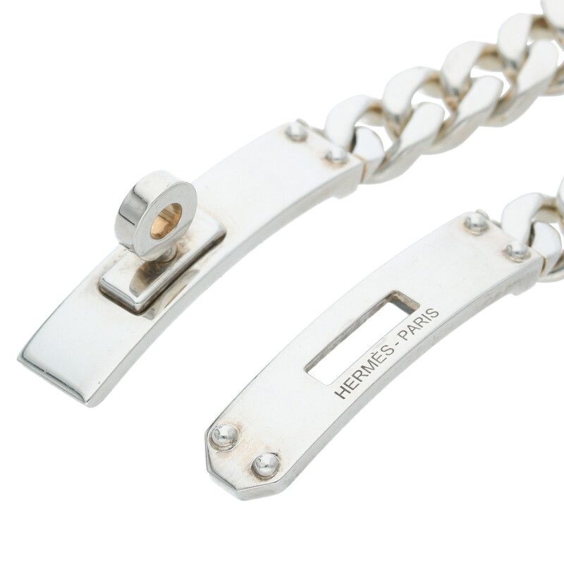 Hermes Kelly Grumet Silver Bracelet Men's