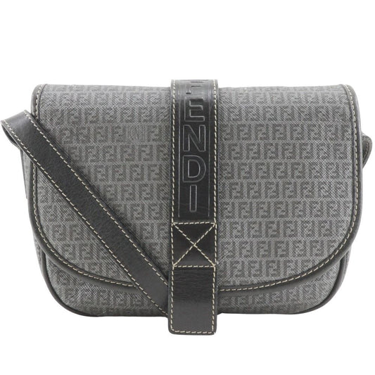 Fendi Zucchino Pochette Gray Shoulder Bag
