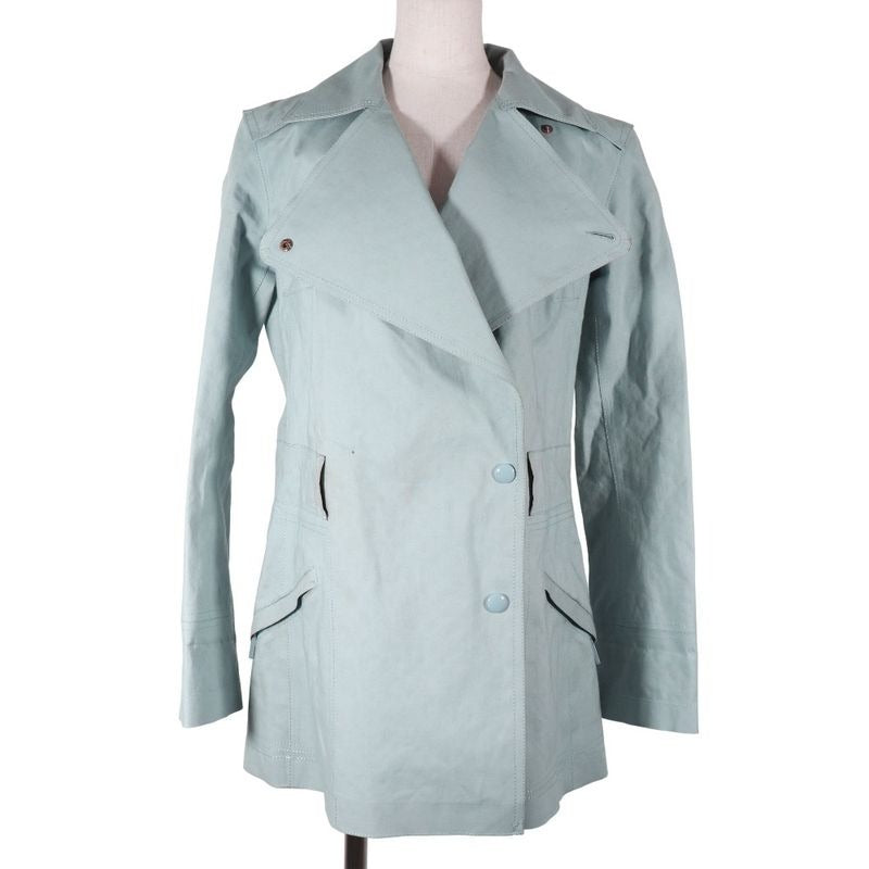 Louis Vuitton Cotton Light Blue Trench Coat