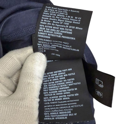 23aw Prada Used Cotton Pique Short Sleeve Polo Shirt Size M Navy Men's Used