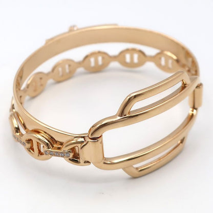 Hermes Chaine D'ancre Kelly Double Tour Bracelet Bangle SH 18K Pink