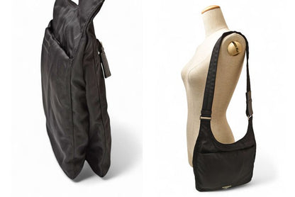 Prada Shoulder Bag Body Bag Prada Tessuto Black Men Women