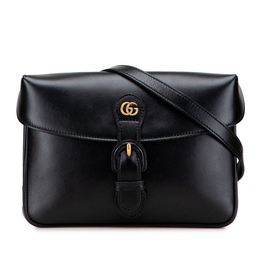 Gucci GG Marmont Crossbody Shoulder Bag 548114 Black Leather Women's Gucci