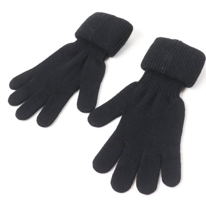 Hermes 100% Cashmere Margiela Period H Logo Knit Gloves Black SM Made In Italy