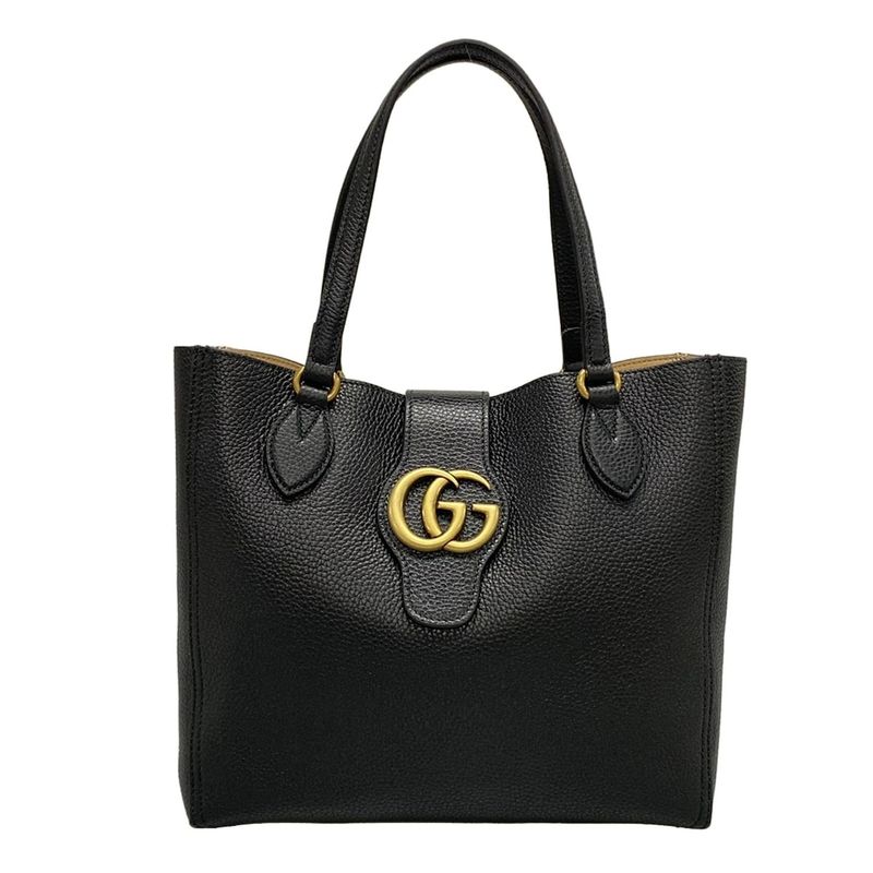 Gucci Tote Bag GG Marmont 779831 Black Leather