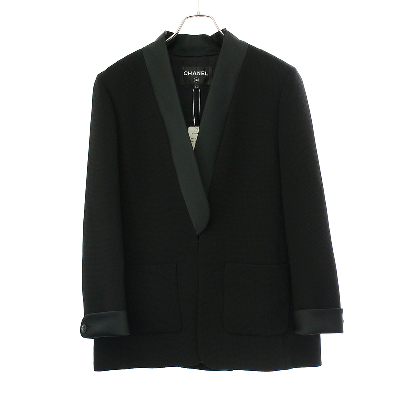 Chanel Smoking Tuxedo Jacket P58410v34823 Black 44