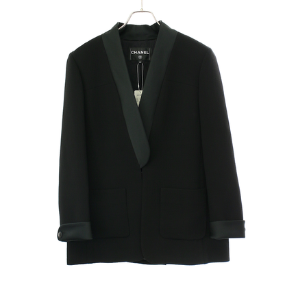 Chanel Smoking Tuxedo Jacket P58410v34823 Black 44