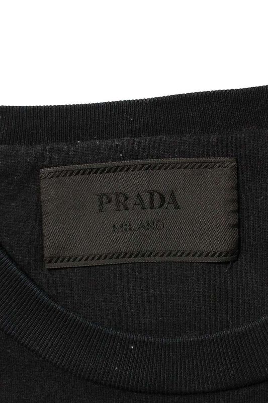 Prada 24AW Ujn896 S000 14K7 Logo Embossed T-shirt Men's XL