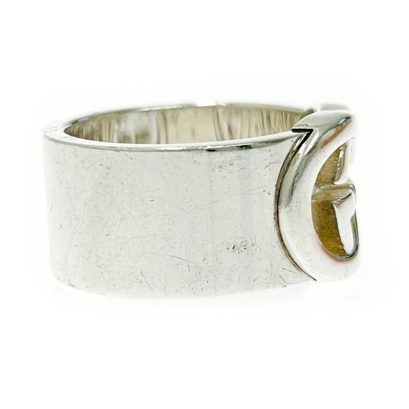 Gucci Silver Interlocking G Wide Ring 10.0g 925 Engraved 365503 Ring