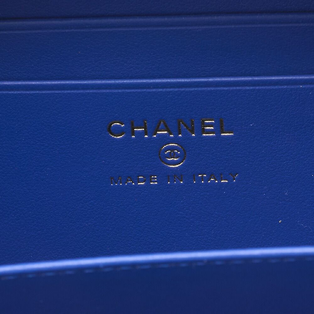 Chanel Shoulder Bag Coco Mark CC Filigree Mini Caviar Skin Red X Multicolor