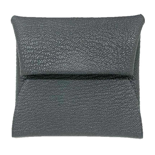 Hermes Bastia Verso Coin Purse Gray Misty Noir Bicolor