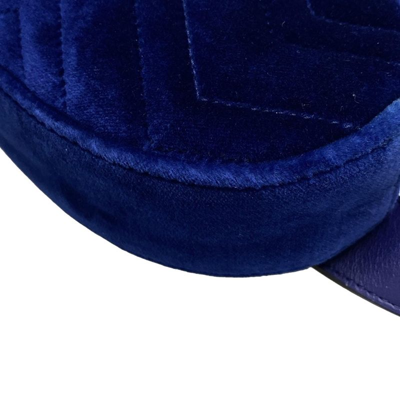 Gucci GG Marmont Waist Pouch 476434 Blue Leather