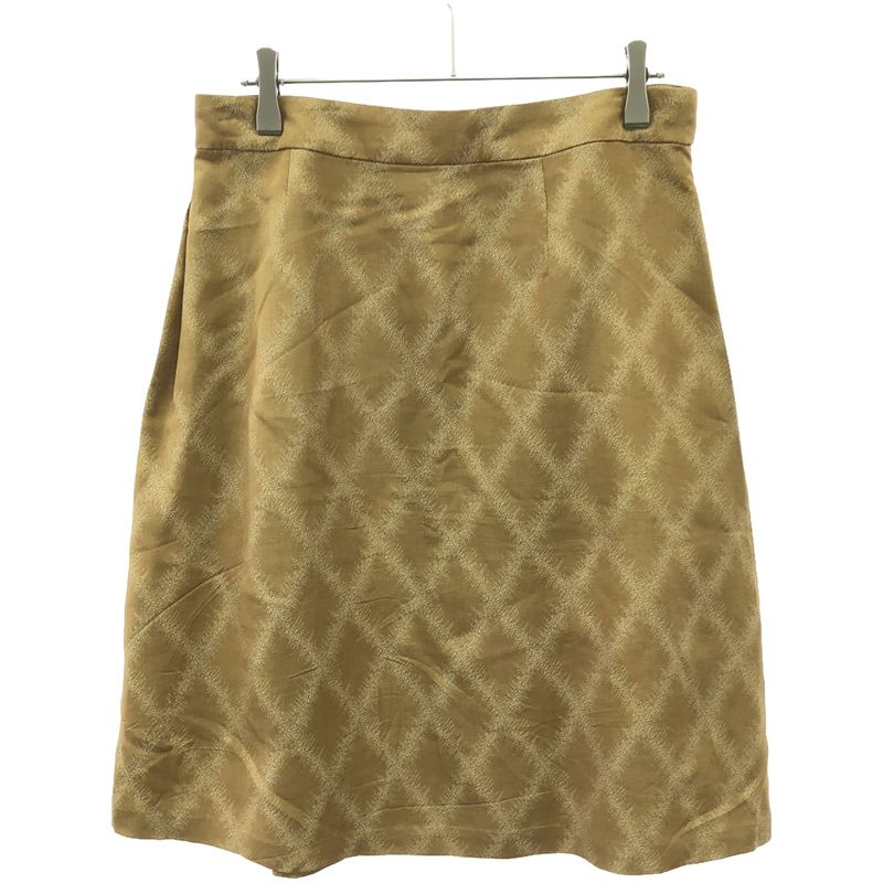 Bottega Veneta Silk Jacquard Skirt Camel Brown 42