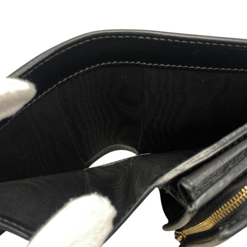 Gucci Bifold Wallet Horsebit 1955 Wallet 621891 Leather Black Gold Hardware