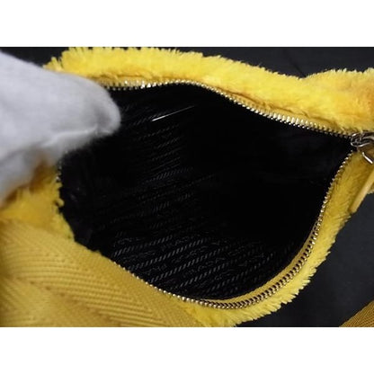 Prada Handbag Terry Mini 1 Ne515 Yellow Black Pile White — view 6