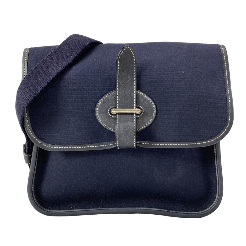 Hermes Buenaventura Mini Blue Indigo Silver Hardware Shoulder Bag