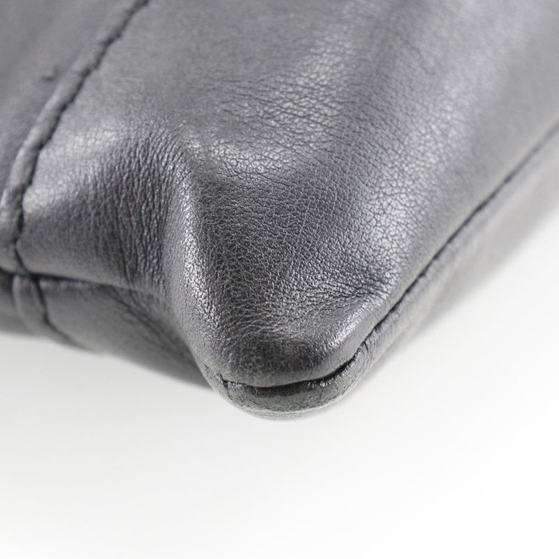 Balenciaga Navy Clip M 373834 Lambskin Black Unisex Clutch Bag