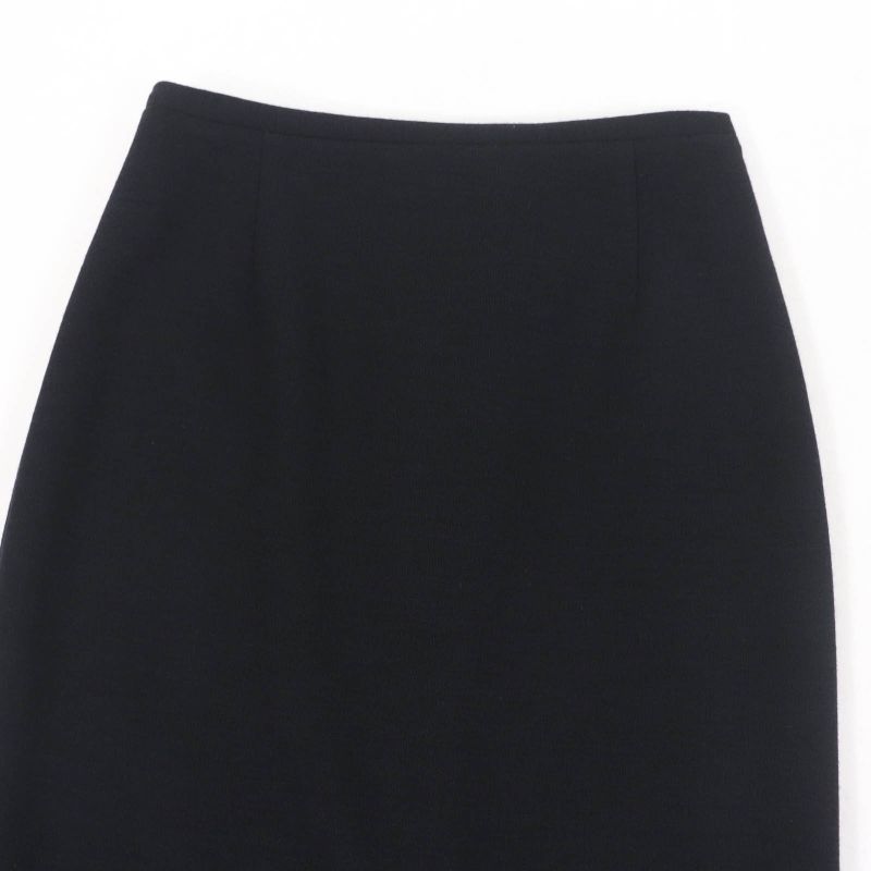 Hermes 100% Wool 100% Silk Lining Lining H Pattern Knee Length Tight Skirt