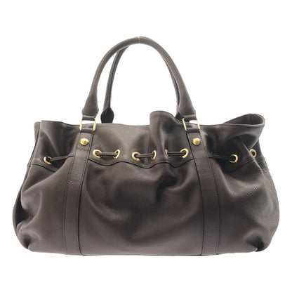 Celine - Abby Leather Tote Bag - Dark Brown - Women's