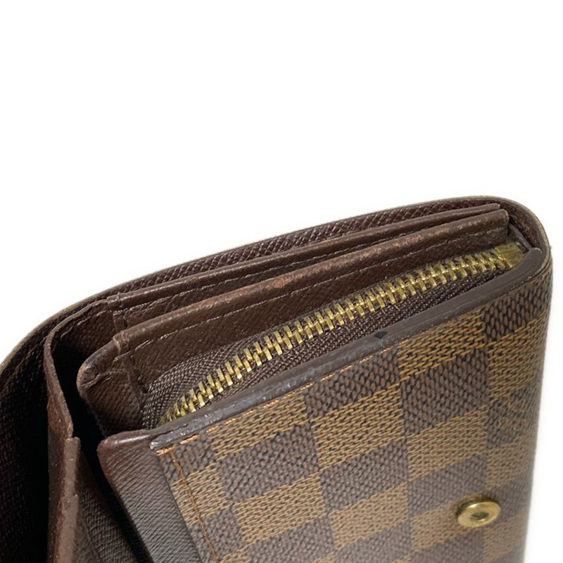 Louis Vuitton Damier Porte Monnaie Vieux Trésor N61730 Ebène Leather