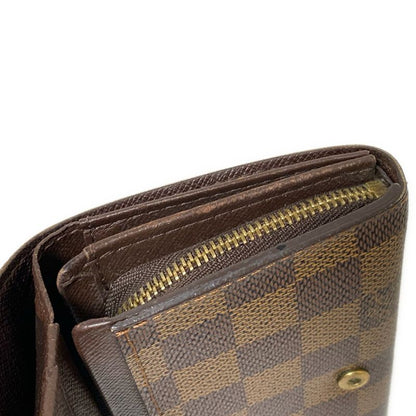 Louis Vuitton Damier Porte Monnaie Vieux Trésor N61730 Ebène Leather