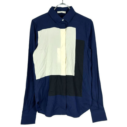 Celine Phoebe Period Silk Panel Shirt 2 0l80 5944 Blue 34