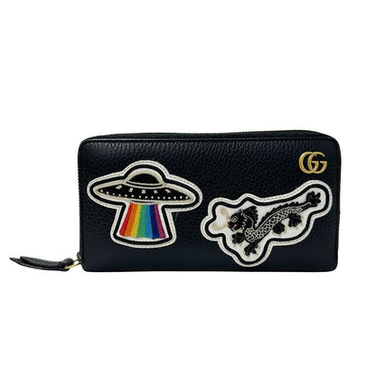 Gucci Wallet Long Leather Petit Marmont Dragon Ufo Black