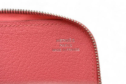 Hermes Wallet Mini Pouch Hermes Remix Combine Duo Engraved A Rose Azalea Orange