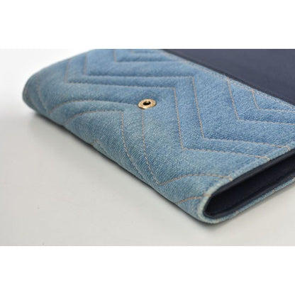 Gucci Wallet Long Continental GG Marmont Denim Chevron — view 4
