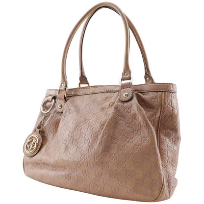 Gucci Sookie GG 296835 Striped Leather Pink Women's Tote Bag