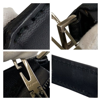 Gucci Black Silver Hardware GG Canvas 000 0602 Shoulder Bag Shoulder Women