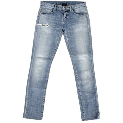 Saint Laurent Paris Denim Pants Skinny Jeans Bottom Distressed Long 28 Light