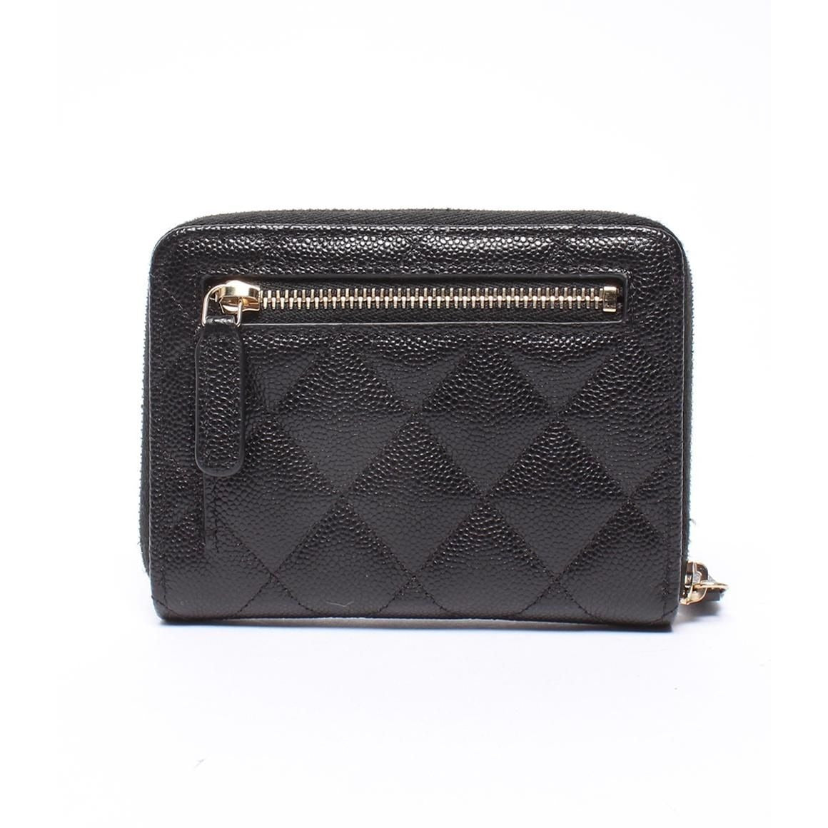 Chanel Bifold Wallet Gold Caviar Leather Quilted — view 2