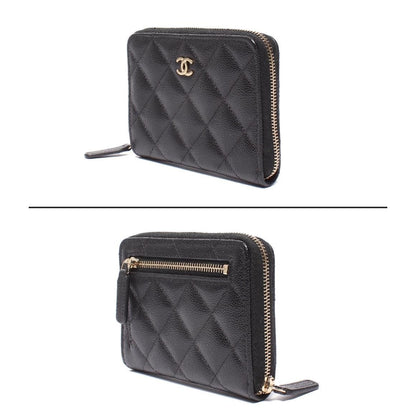 Chanel Bifold Wallet Gold Caviar Leather Quilted — view 3