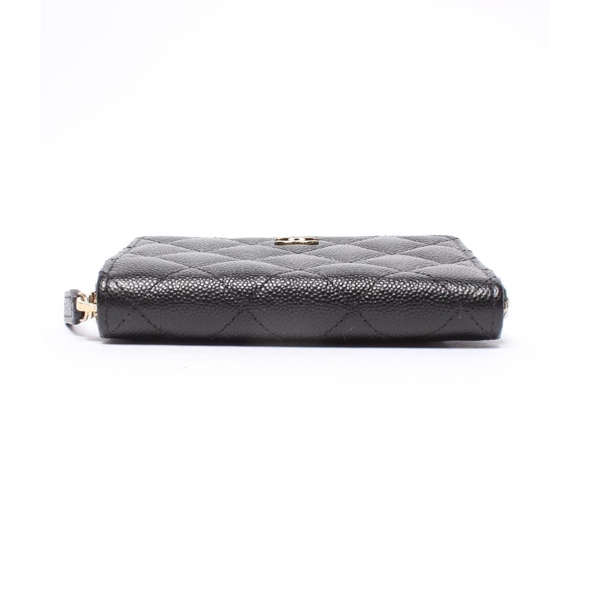Chanel Bifold Wallet Gold Caviar Leather Quilted — view 4