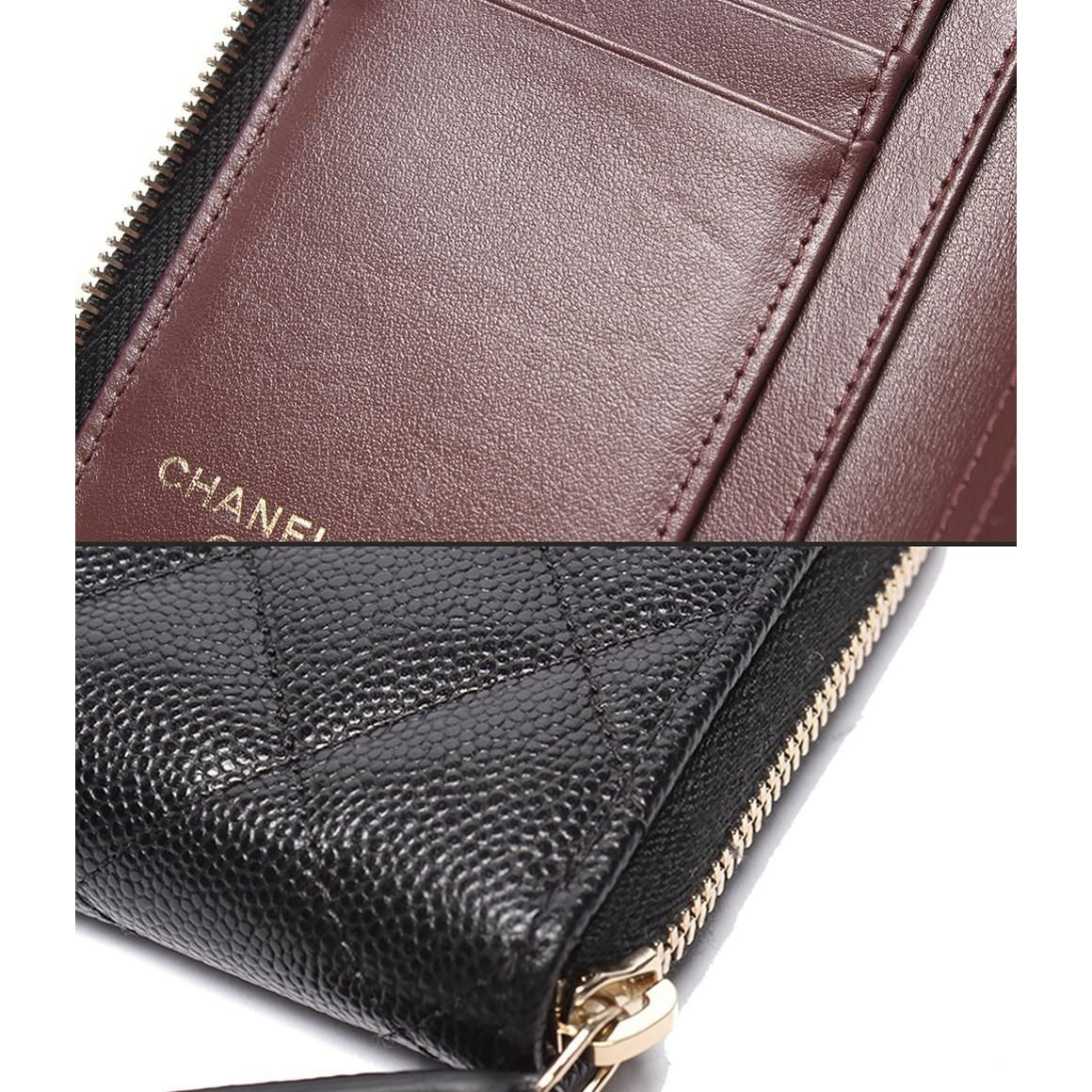 Chanel Bifold Wallet Gold Caviar Leather Quilted — view 7