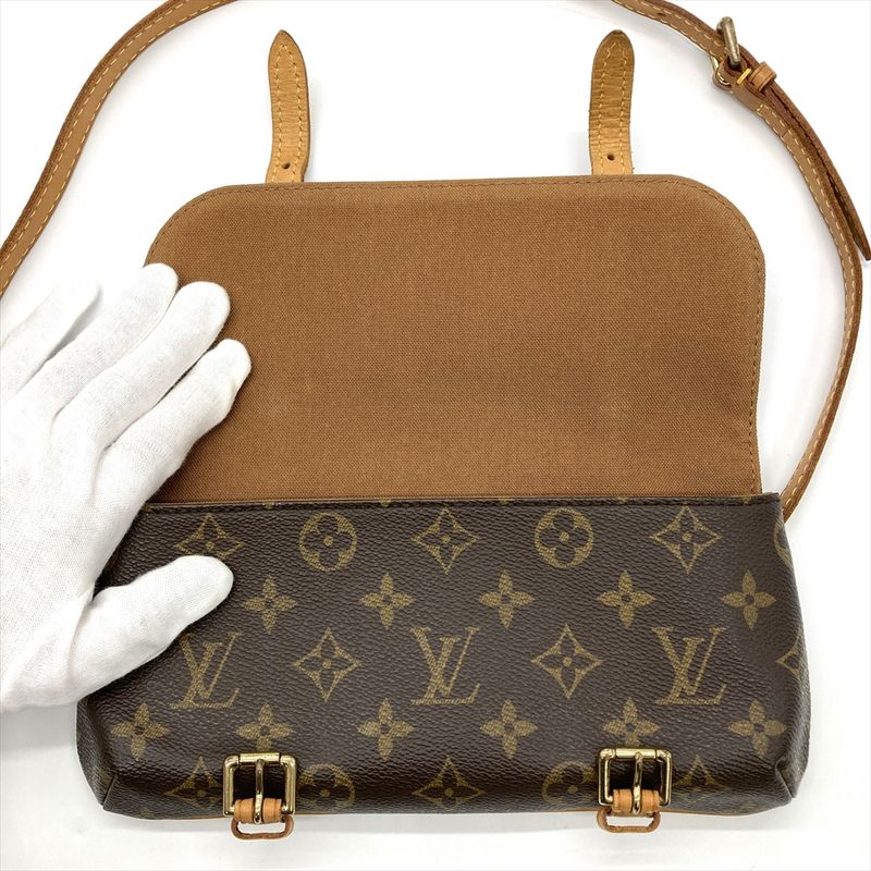 Louis Vuitton Pochette Marel Shoulder Bag Monogram Canvas M51159 Brown Gold
