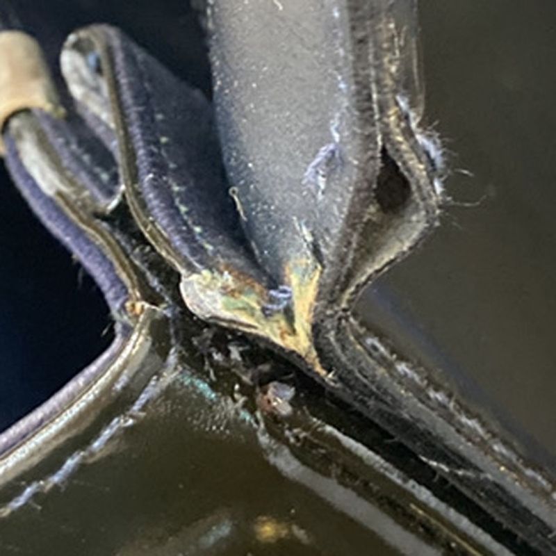 Celine Carriage Motif Shoulder Bag Enamel Navy 31ka940